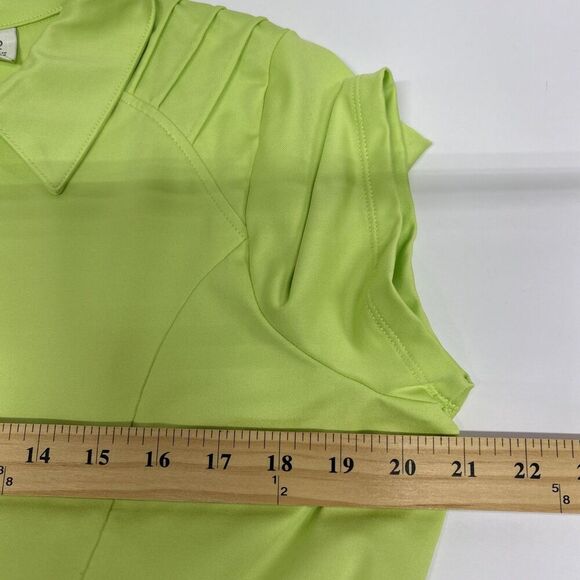 Chico’s Zenergy Golf Shirt Women’s Size 2 M Lime Green Collared Stretch Top - Picture 10 of 12